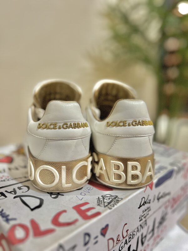 Baskets Dolce&Gabbana Portofino cuir White and gold – Image 4